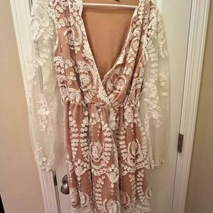 Boohoo White Lace Dress